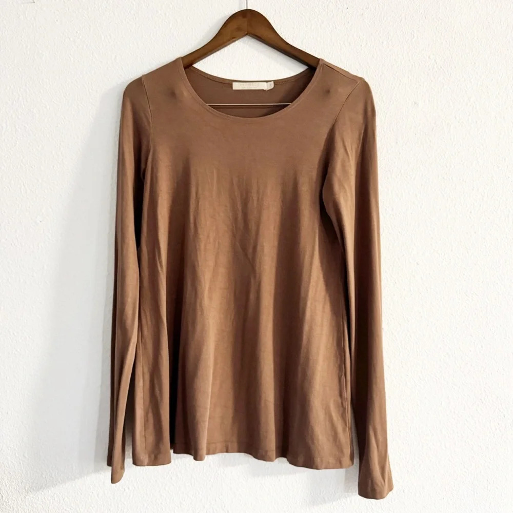 Testimony Round Neck Top Brown Staple Basic Minimal Everyday Layering Medium